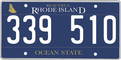 RI license plate 339510