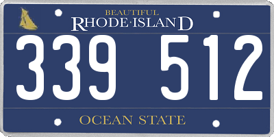 RI license plate 339512