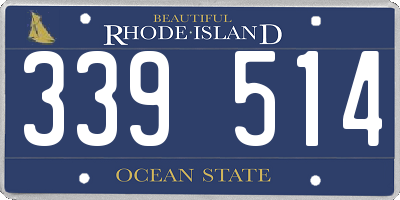 RI license plate 339514