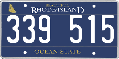 RI license plate 339515