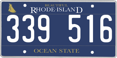 RI license plate 339516