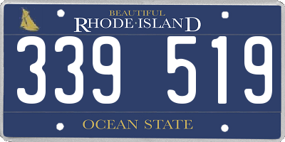 RI license plate 339519