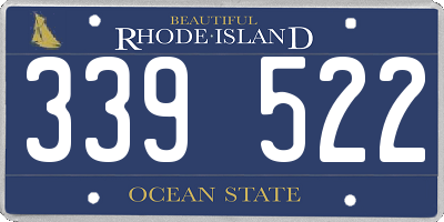 RI license plate 339522