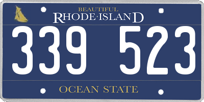 RI license plate 339523