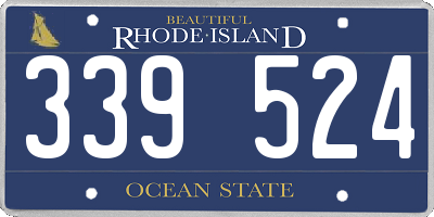 RI license plate 339524