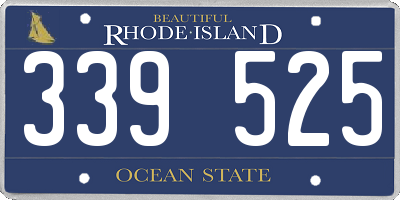 RI license plate 339525
