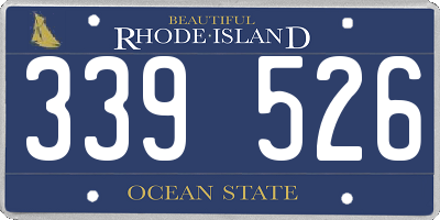 RI license plate 339526
