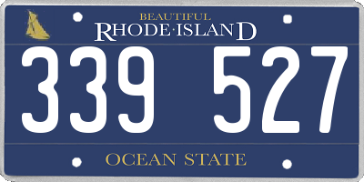 RI license plate 339527