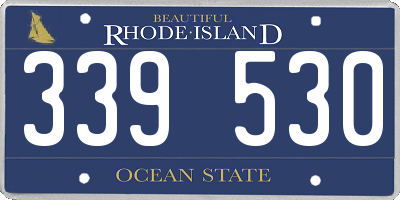 RI license plate 339530