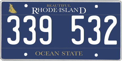 RI license plate 339532