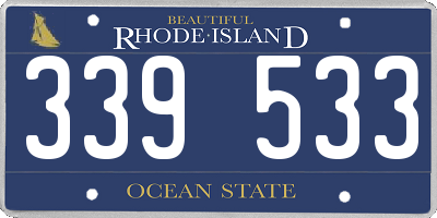 RI license plate 339533
