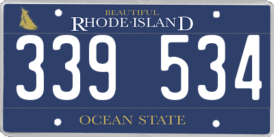 RI license plate 339534
