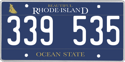 RI license plate 339535