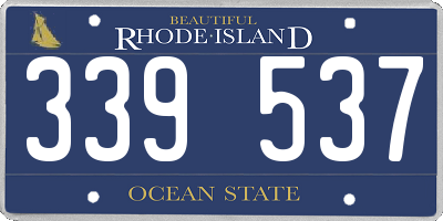 RI license plate 339537