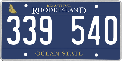 RI license plate 339540
