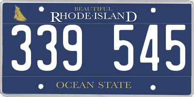 RI license plate 339545