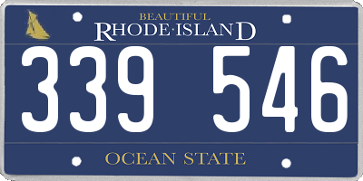 RI license plate 339546