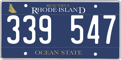 RI license plate 339547
