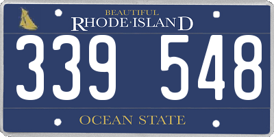 RI license plate 339548