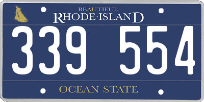RI license plate 339554