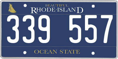 RI license plate 339557