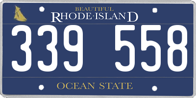 RI license plate 339558