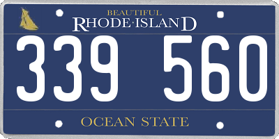 RI license plate 339560
