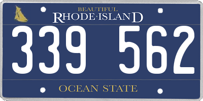 RI license plate 339562