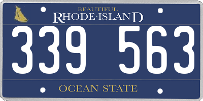 RI license plate 339563