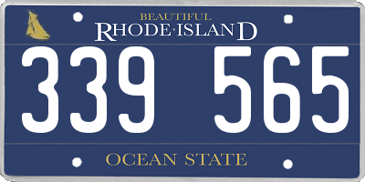 RI license plate 339565