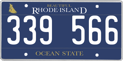 RI license plate 339566