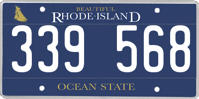 RI license plate 339568