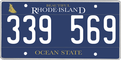 RI license plate 339569