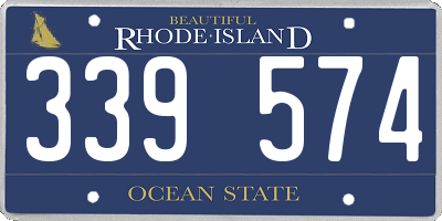 RI license plate 339574