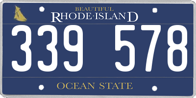 RI license plate 339578