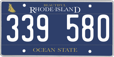 RI license plate 339580