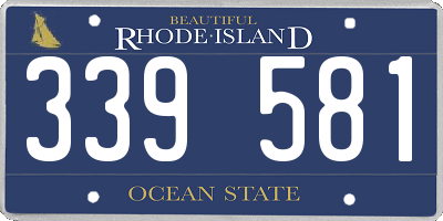 RI license plate 339581