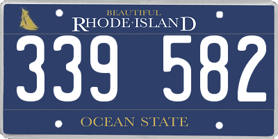 RI license plate 339582