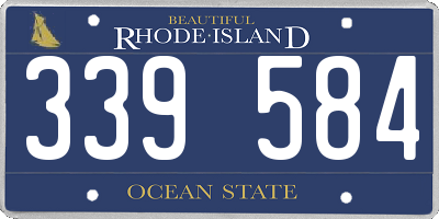 RI license plate 339584