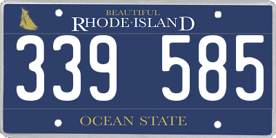 RI license plate 339585