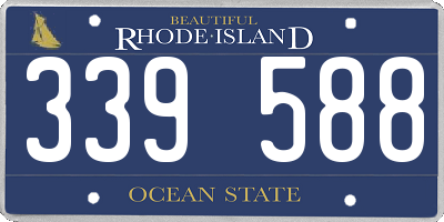 RI license plate 339588
