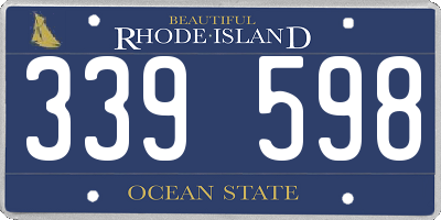 RI license plate 339598