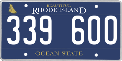 RI license plate 339600