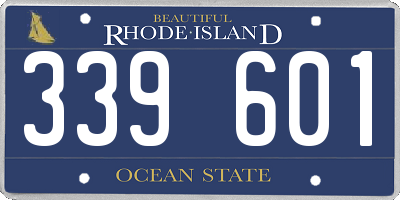 RI license plate 339601