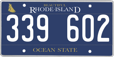 RI license plate 339602