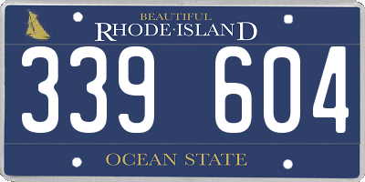 RI license plate 339604