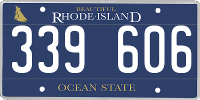 RI license plate 339606