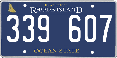 RI license plate 339607
