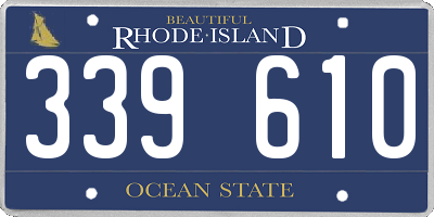 RI license plate 339610