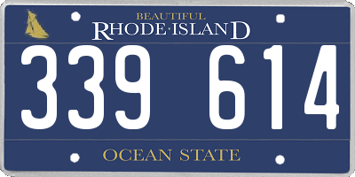 RI license plate 339614